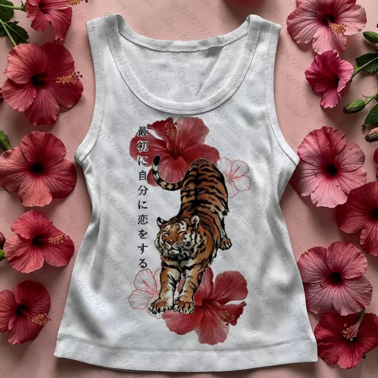Summer Clothing Newborn - Atasan Kamisol Wanita Motif Huruf Vintage