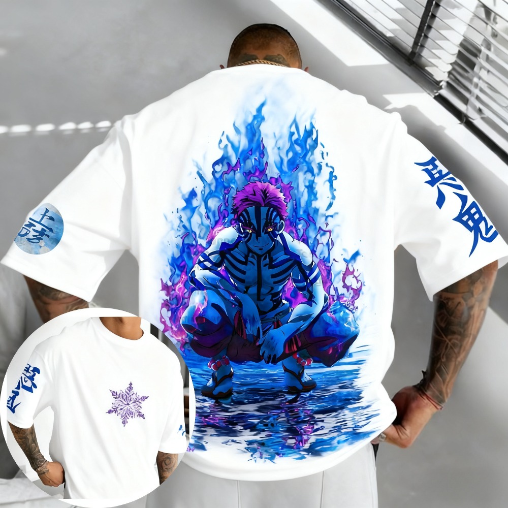 Summer 2026 Kids Clothing - Kaos Demon Slayer Akaza Katun Murni