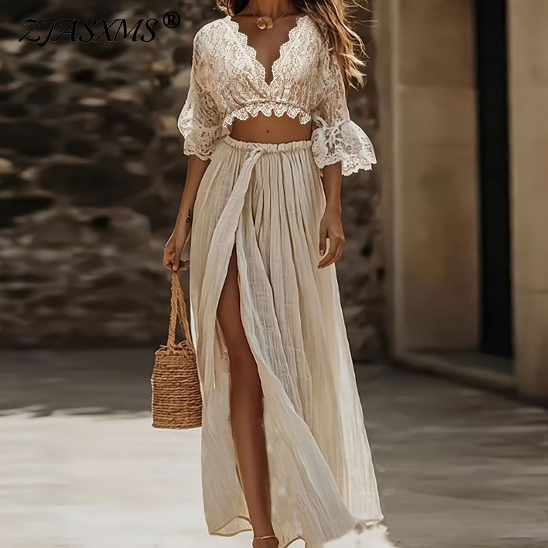 Summer Vacation Clothing Women - Setelan Dua Potong Wanita Gaya Bohemian