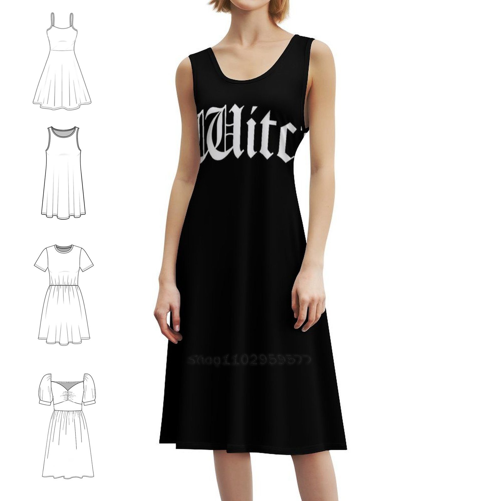 Summer Vacation Clothing Women - Gaun Tanpa Lengan Bohemian Penyihir Gaun