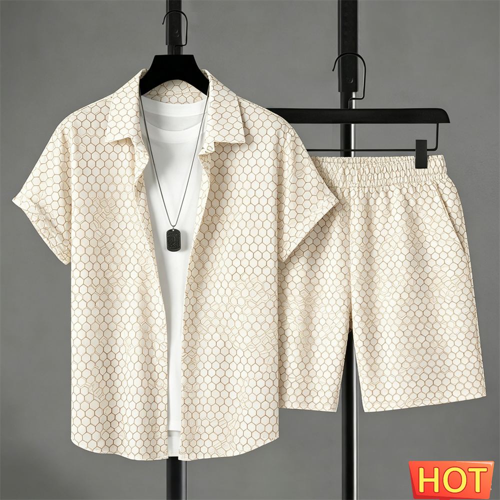 Summer Clothing Sets - Setelan Kemeja Pria Musim Panas Setelan