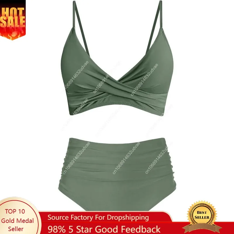 Bikini Set Push Up - Set Bikini Wanita Pinggang Tinggi Push