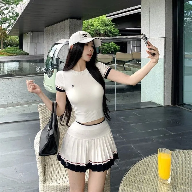 Summer Golf Clothing - Setelan Dua Potong Musim Panas Korea