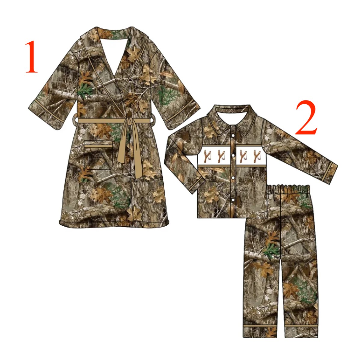Summer Clothing Boutiques - Gaun Tidur Natal Anak Motif Daun