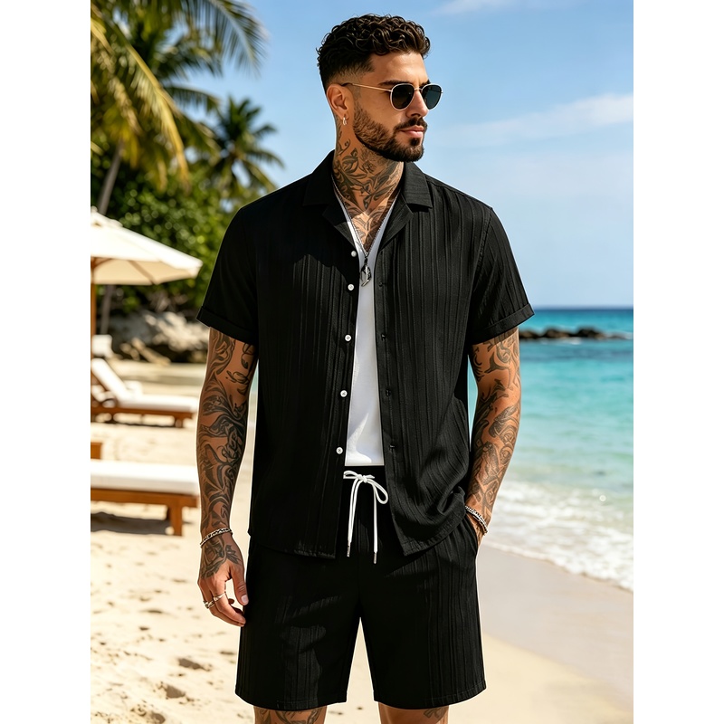 Summer Clothing Sets - Setelan Kasual Musim Panas Pria, Kemeja