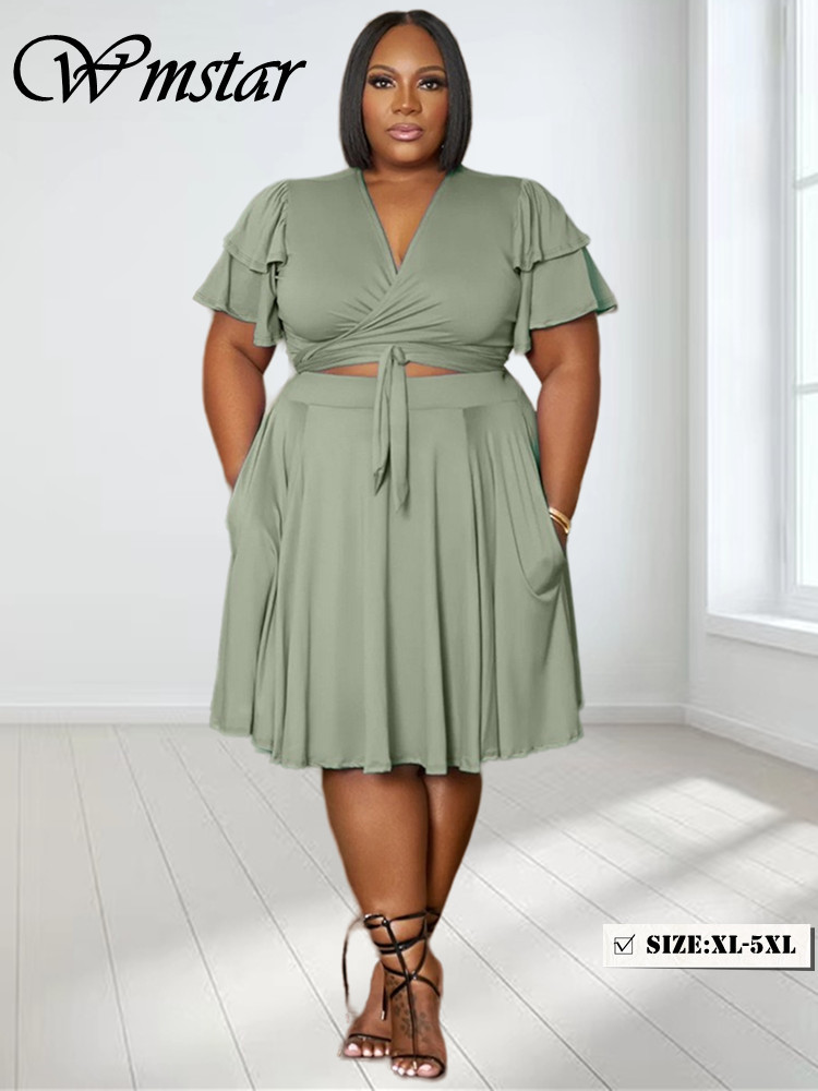 Summer Clothing Capsule - Wmstar 2 potong pakaian wanita leher