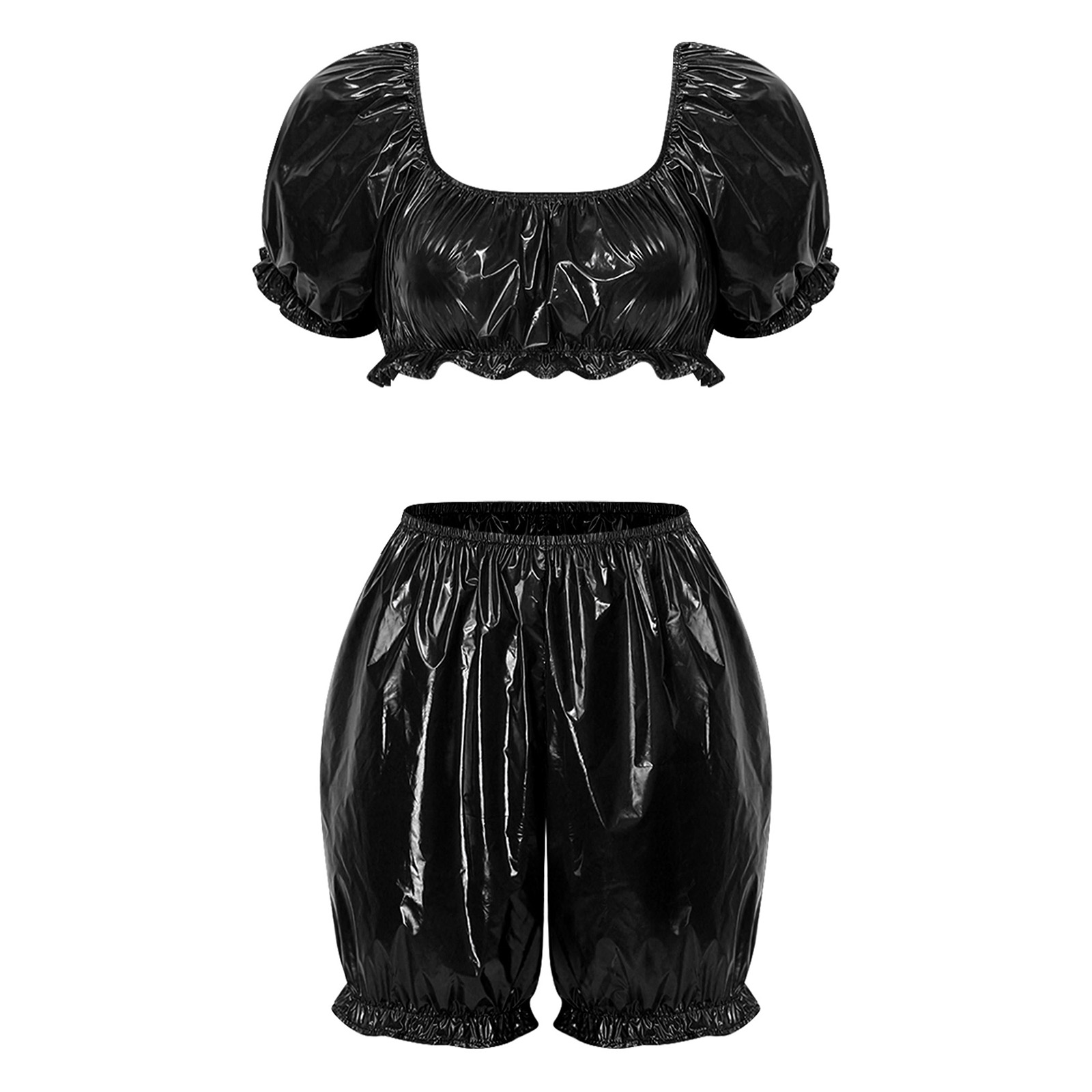 Summer Clothing Sets - Pakaian Klub Wanita Bahan Kulit PU