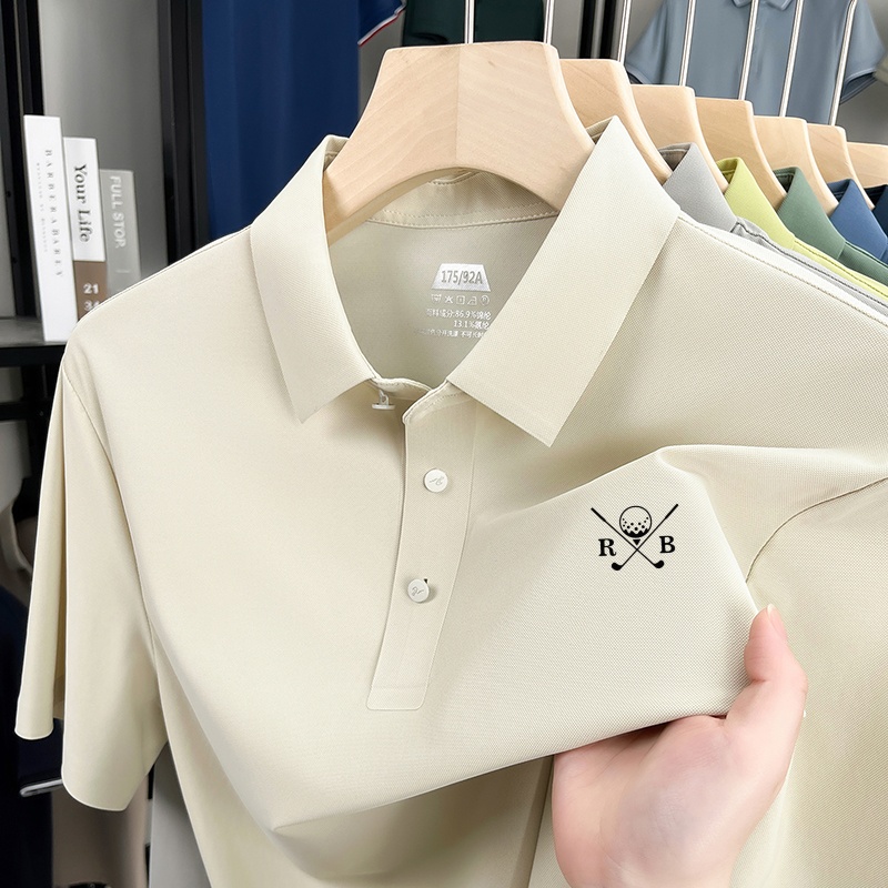 Kaos Polo Kerah Bermotif Pria  - Summer Clothing Affordable ulasan dan harga