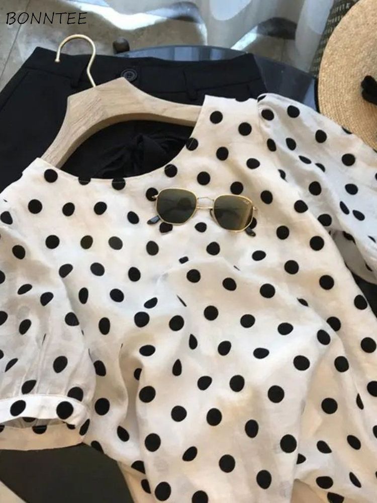 Blus Polka Dot wanita elegan m - Summer Clothing Holiday ulasan dan harga