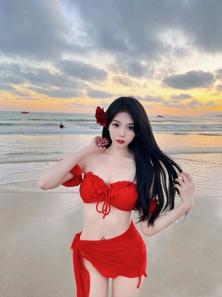 Bikini Merah Seksi untuk Wanit - Bikini Set Push Up ulasan dan harga