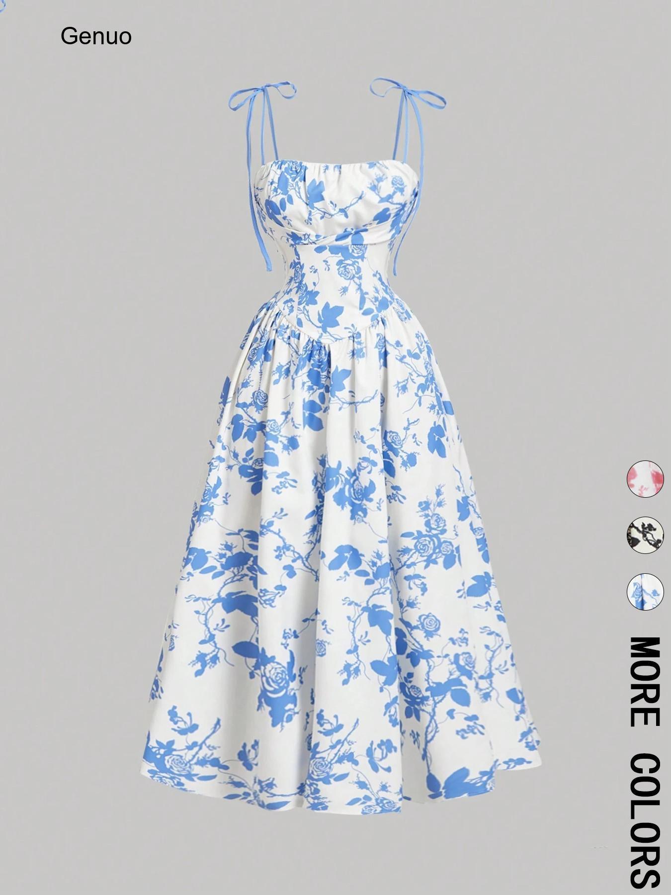 Gaun Midi Motif Bunga 2026 den - Sundress Midi Floral ulasan dan harga