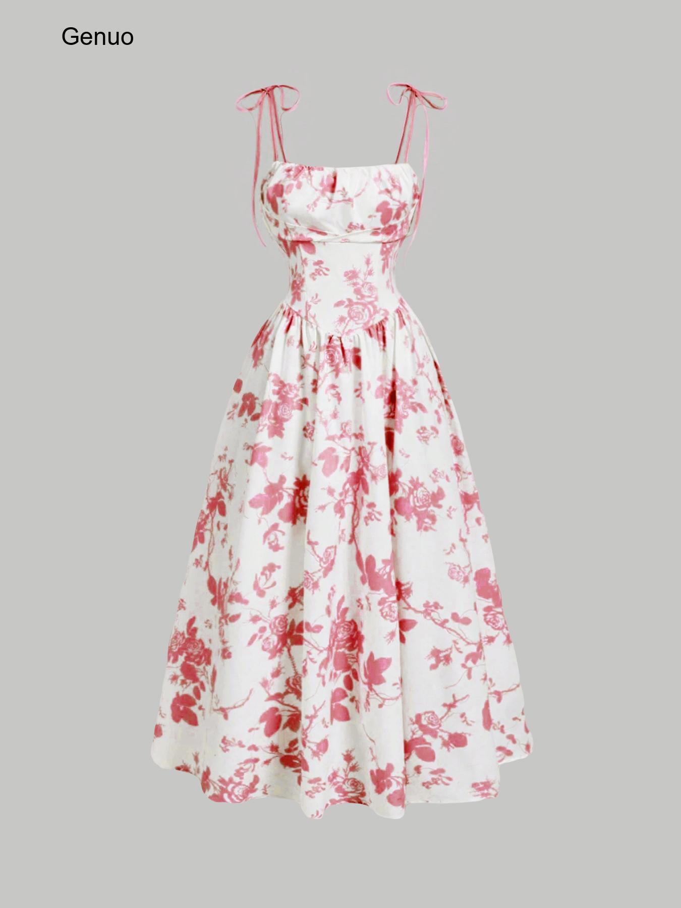 Gaun Midi Motif Bunga 2026 den - Sundress Midi Floral ulasan dan harga