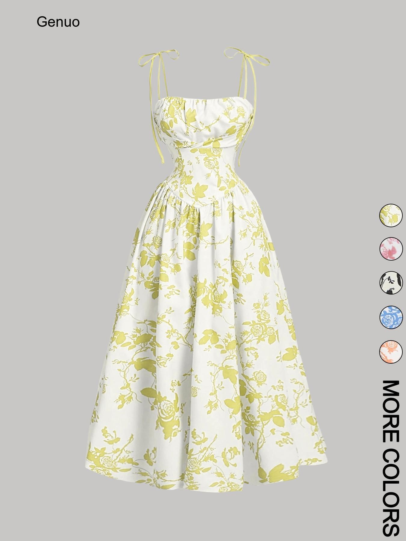 Gaun Midi Motif Bunga 2026 den - Sundress Midi Floral ulasan dan harga