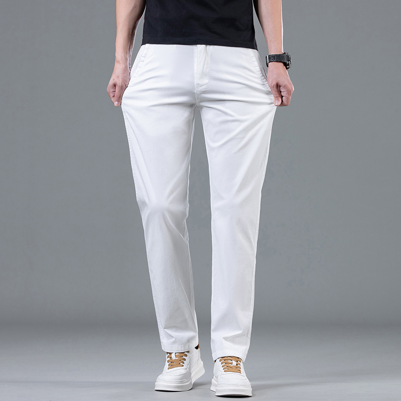 Celana putih lurus ringan untu - Summer Clothing Brands Men ulasan dan harga