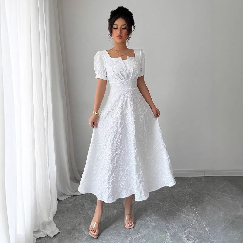 Gaun Midi Wanita Putih Bermoti - Sundress Midi Floral ulasan dan harga