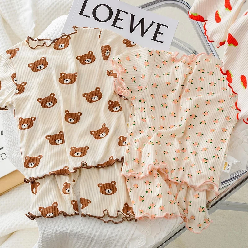 Set Piyama Kasual Kartun Katun - Summer Clothing Newborn ulasan dan harga