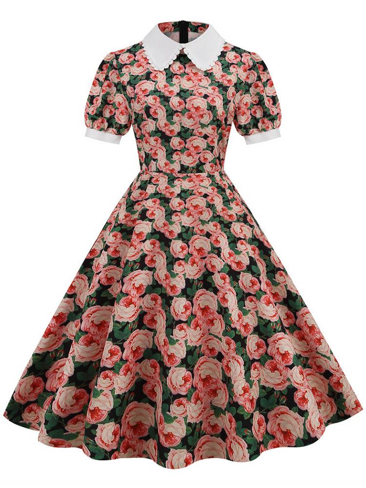 S ~ 3XL Gaun Midi Wanita Motif - Sundress Midi Floral ulasan dan harga