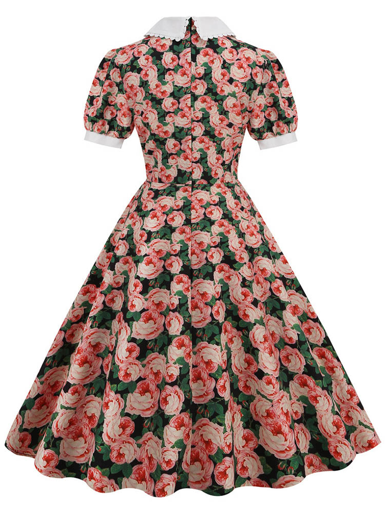 S ~ 3XL Gaun Midi Wanita Motif - Sundress Midi Floral ulasan dan harga