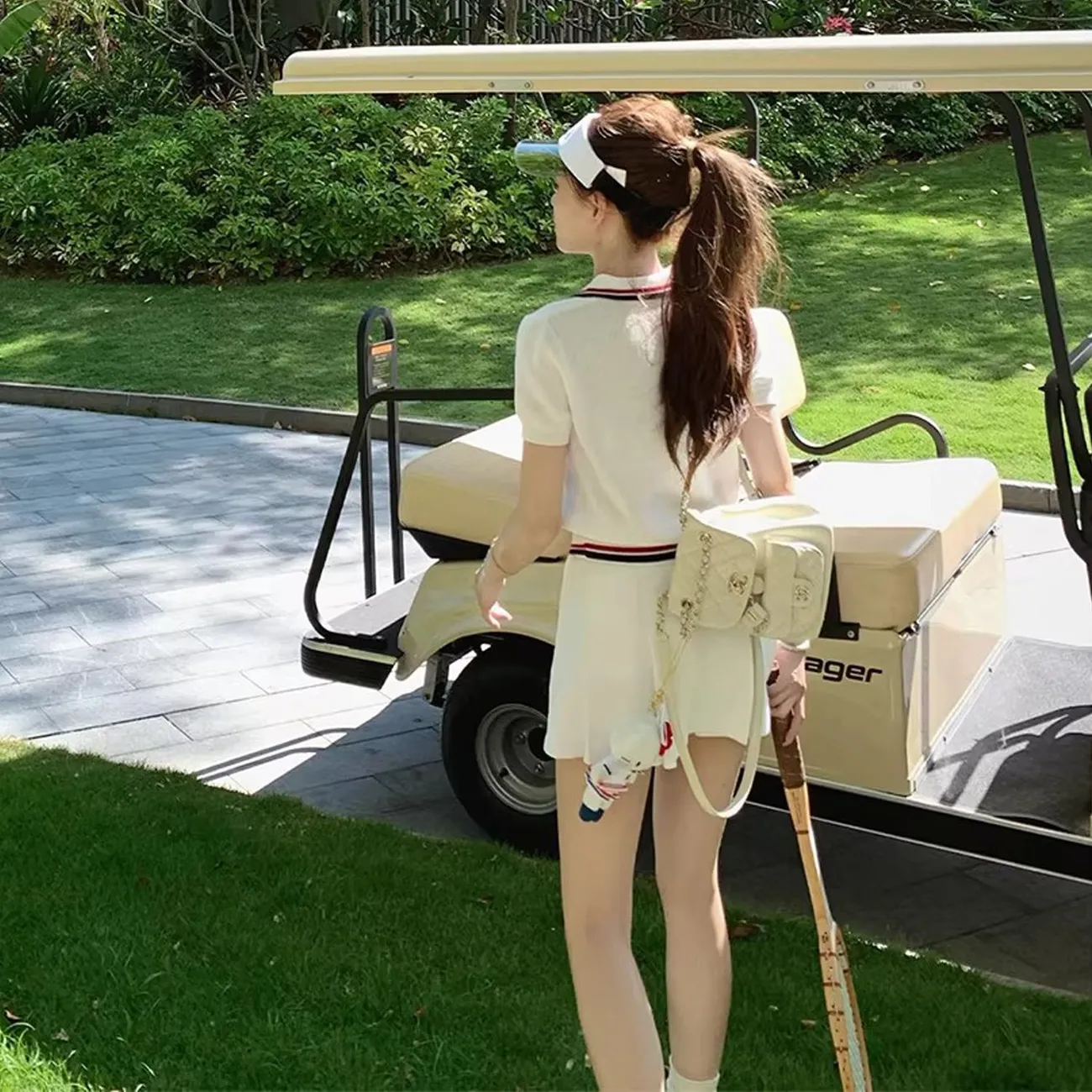 Setelan Rok Golf Rajut Waffle  - Summer Golf Clothing ulasan dan harga