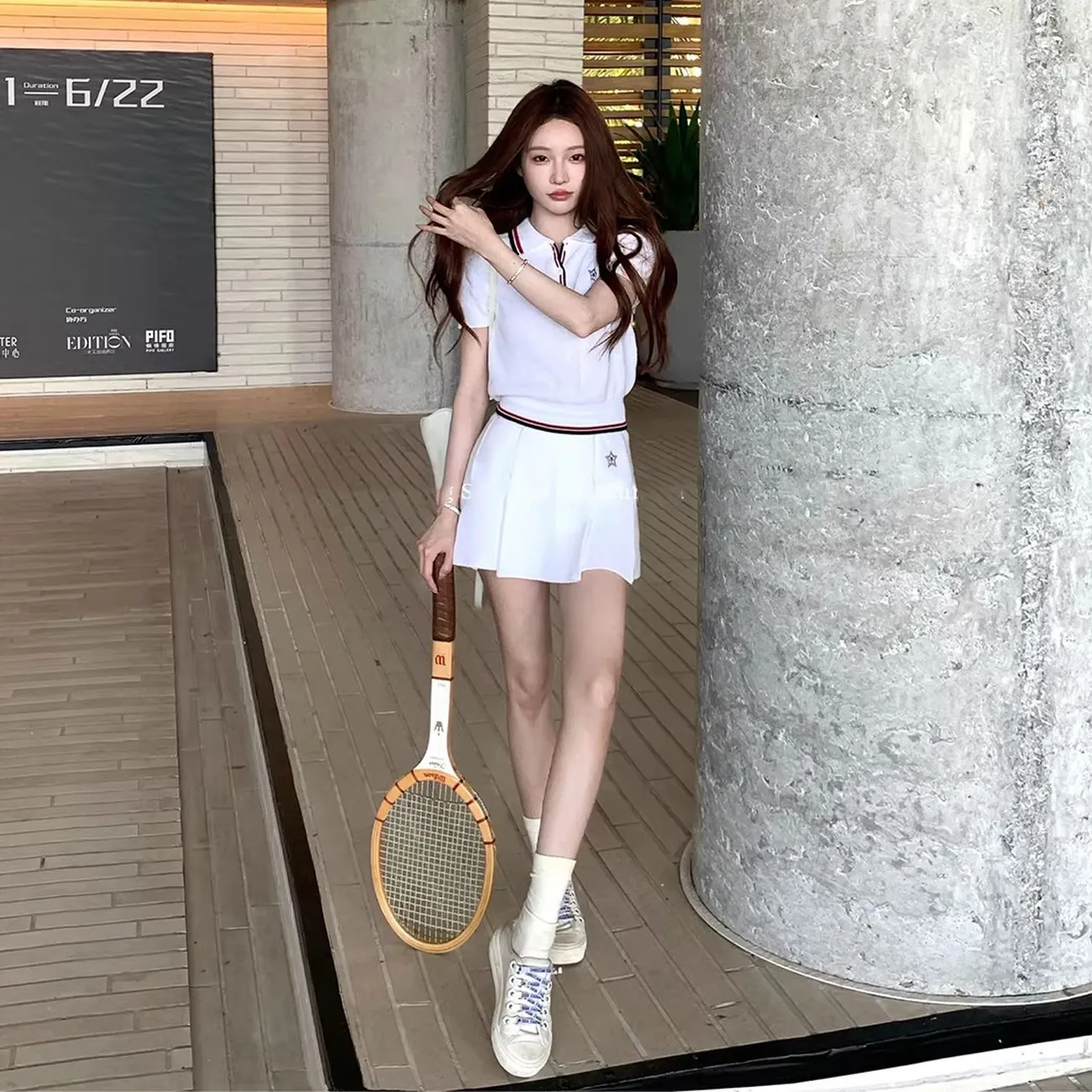 Setelan Rok Golf Rajut Waffle  - Summer Golf Clothing ulasan dan harga
