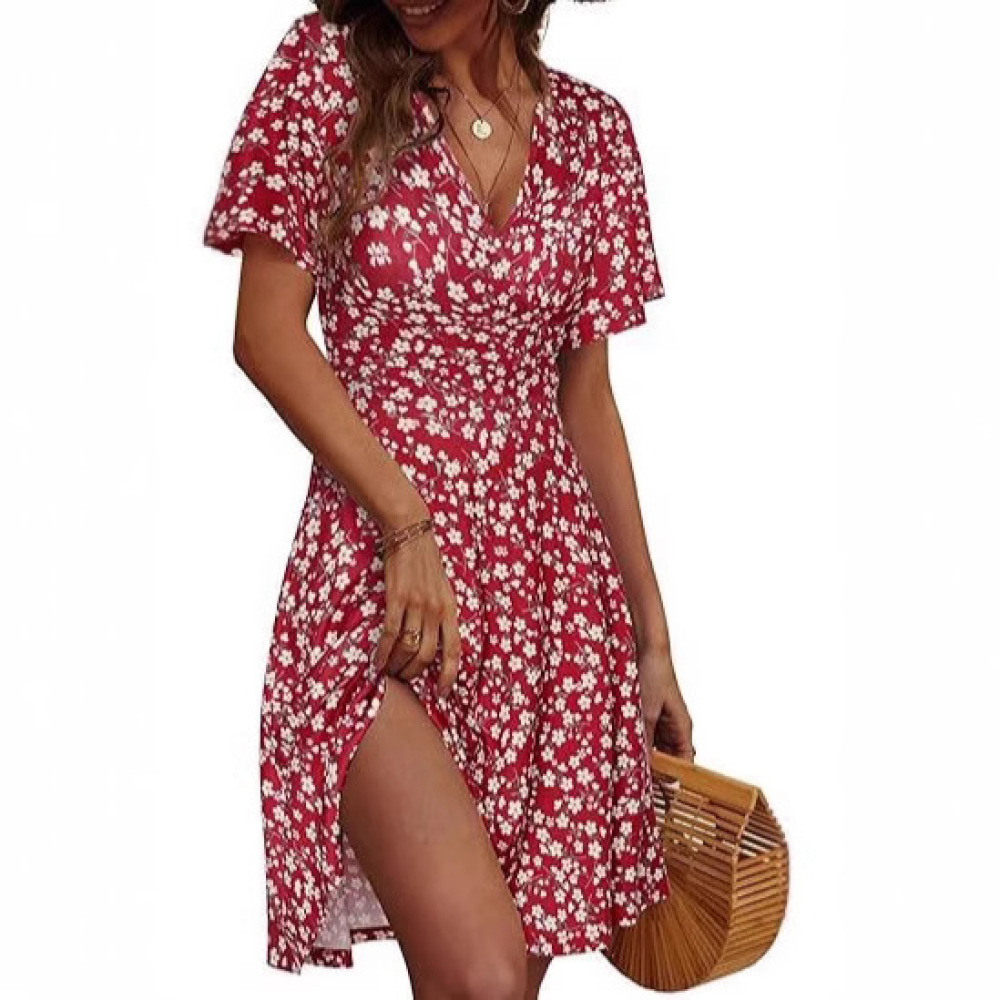 Gaun Wanita Motif Bunga Kasual - Sundress Midi Floral ulasan dan harga