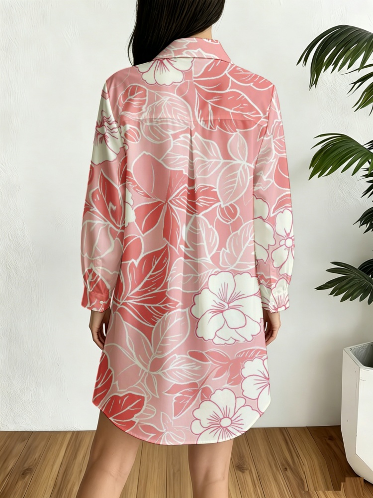 Gaun Kemeja Motif Bunga Ukuran - Sundress Midi Floral ulasan dan harga