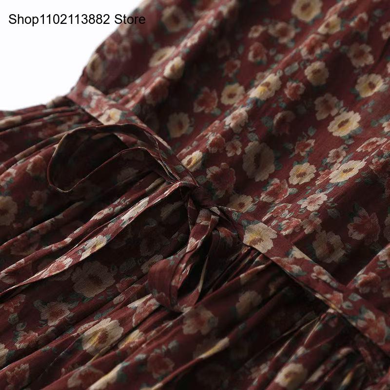 Gaun Midi Peri Serut Lengan Pe - Sundress Midi Floral ulasan dan harga