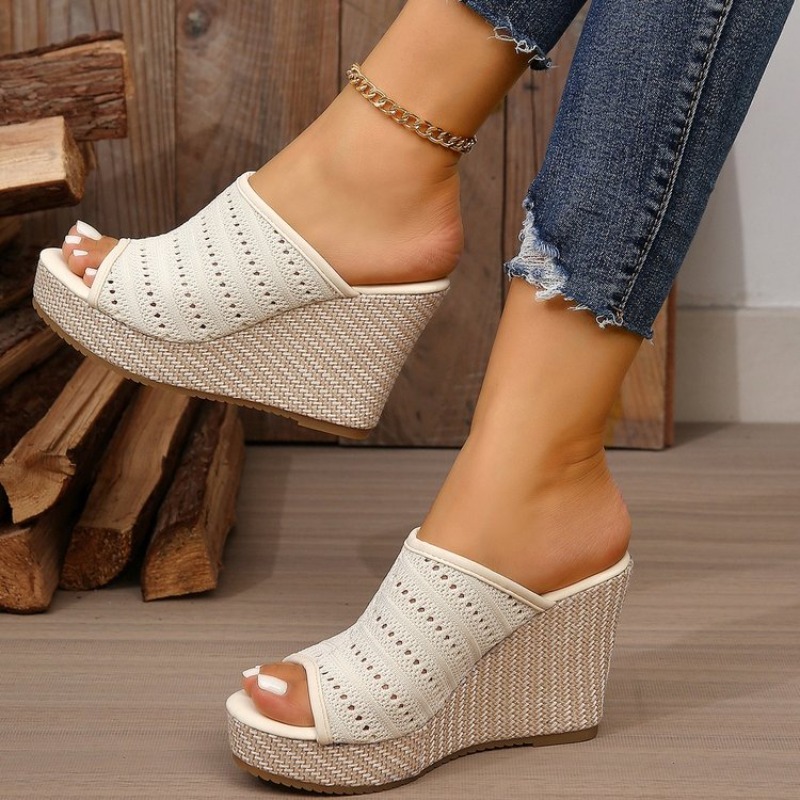 Sandal Wedges Wanita Hak Tingg - Summer Clothing Fabric ulasan dan harga