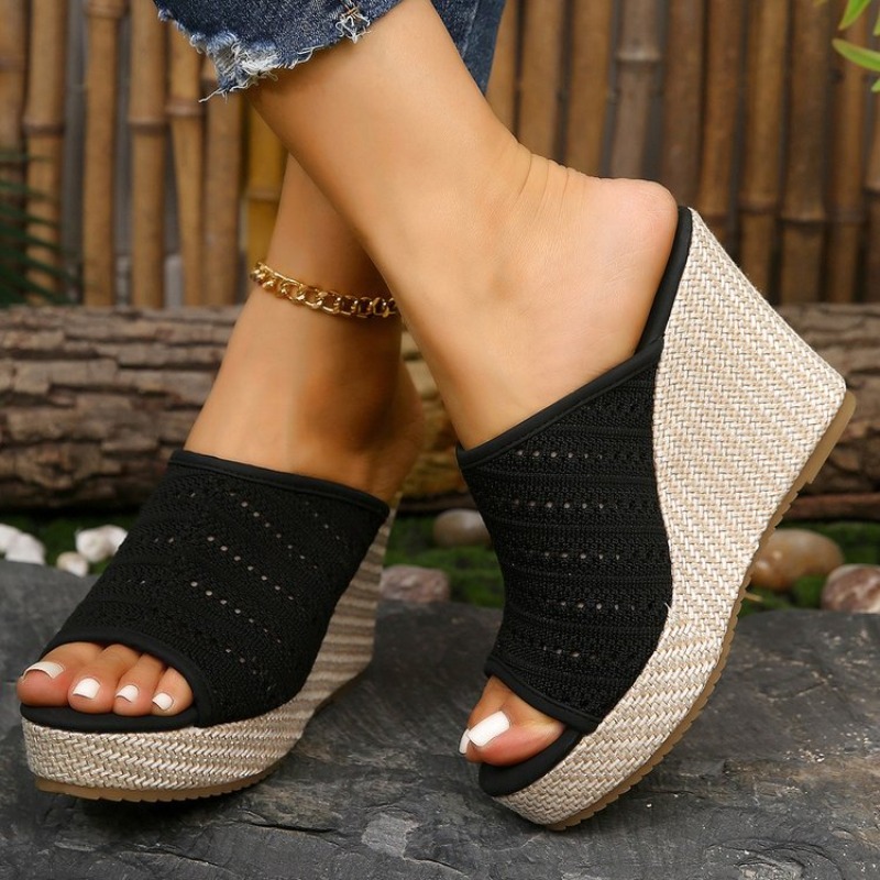 Sandal Wedges Wanita Hak Tingg - Summer Clothing Fabric ulasan dan harga