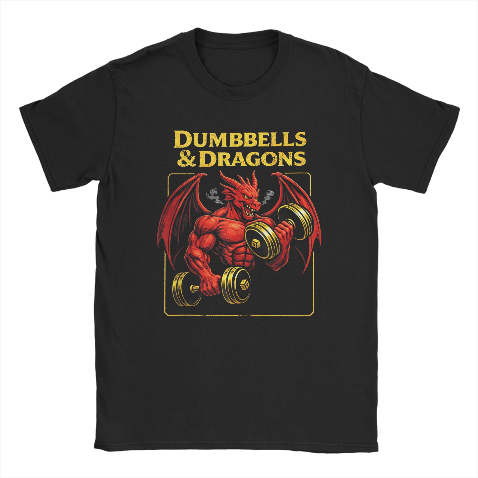 Kaos Gym Dumbbells and Dragons - Summer Clothing Ideas Men ulasan dan harga