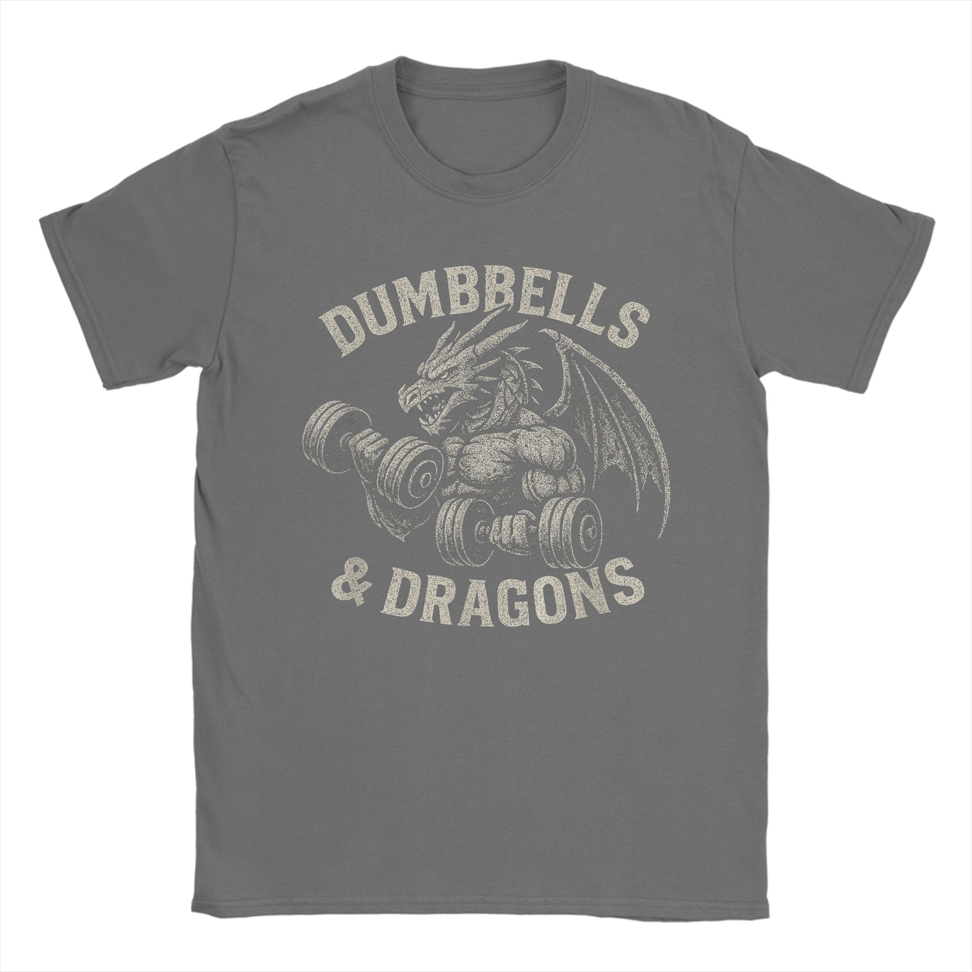 Kaos Gym Dumbbells and Dragons - Summer Clothing Ideas Men ulasan dan harga