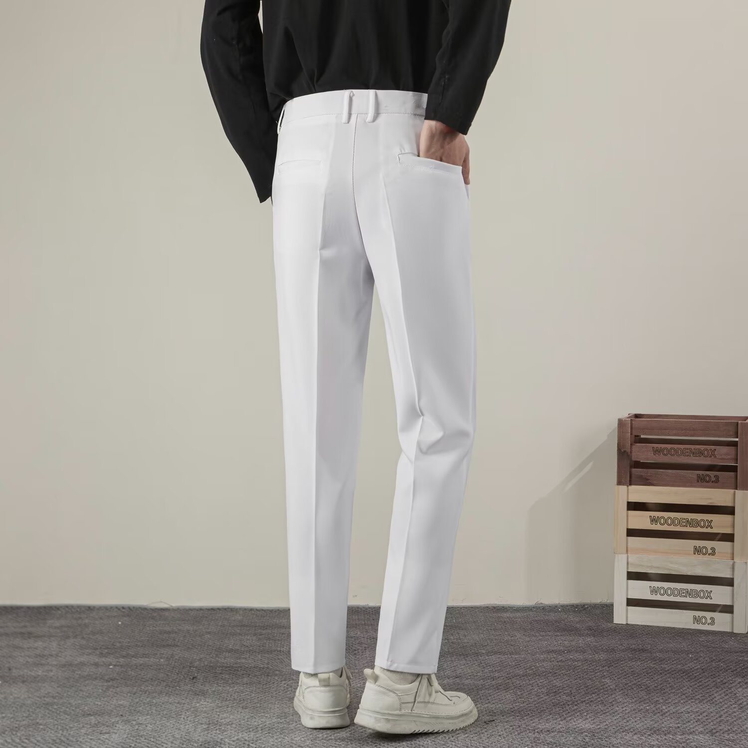 Celana kasual lurus warna polo - Summer Clothing Brands Men ulasan dan harga