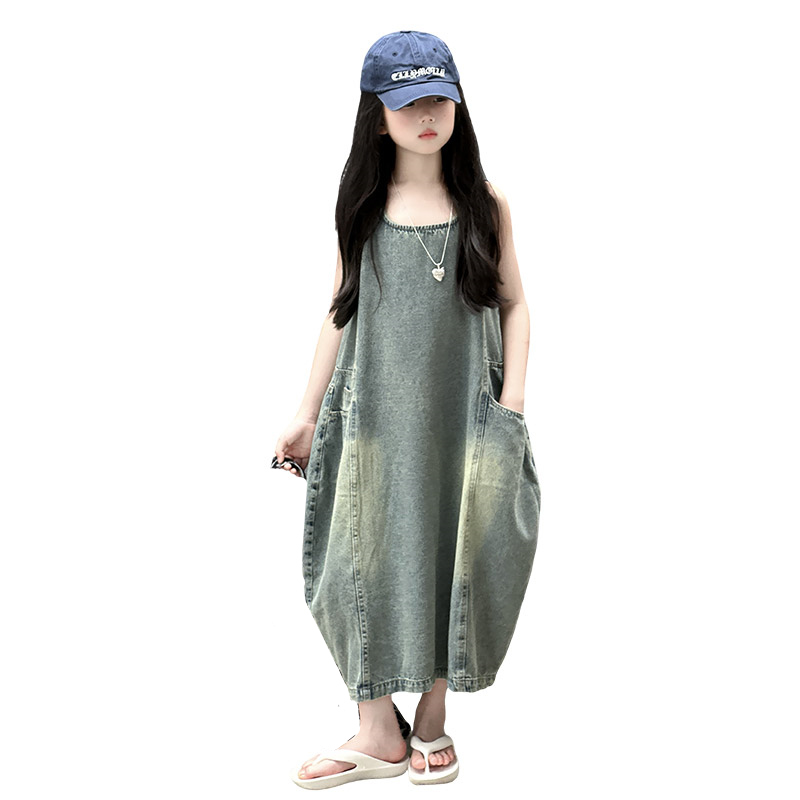 Gaun Denim Tanpa Lengan Kualit - Yours Summer Clothing ulasan dan harga