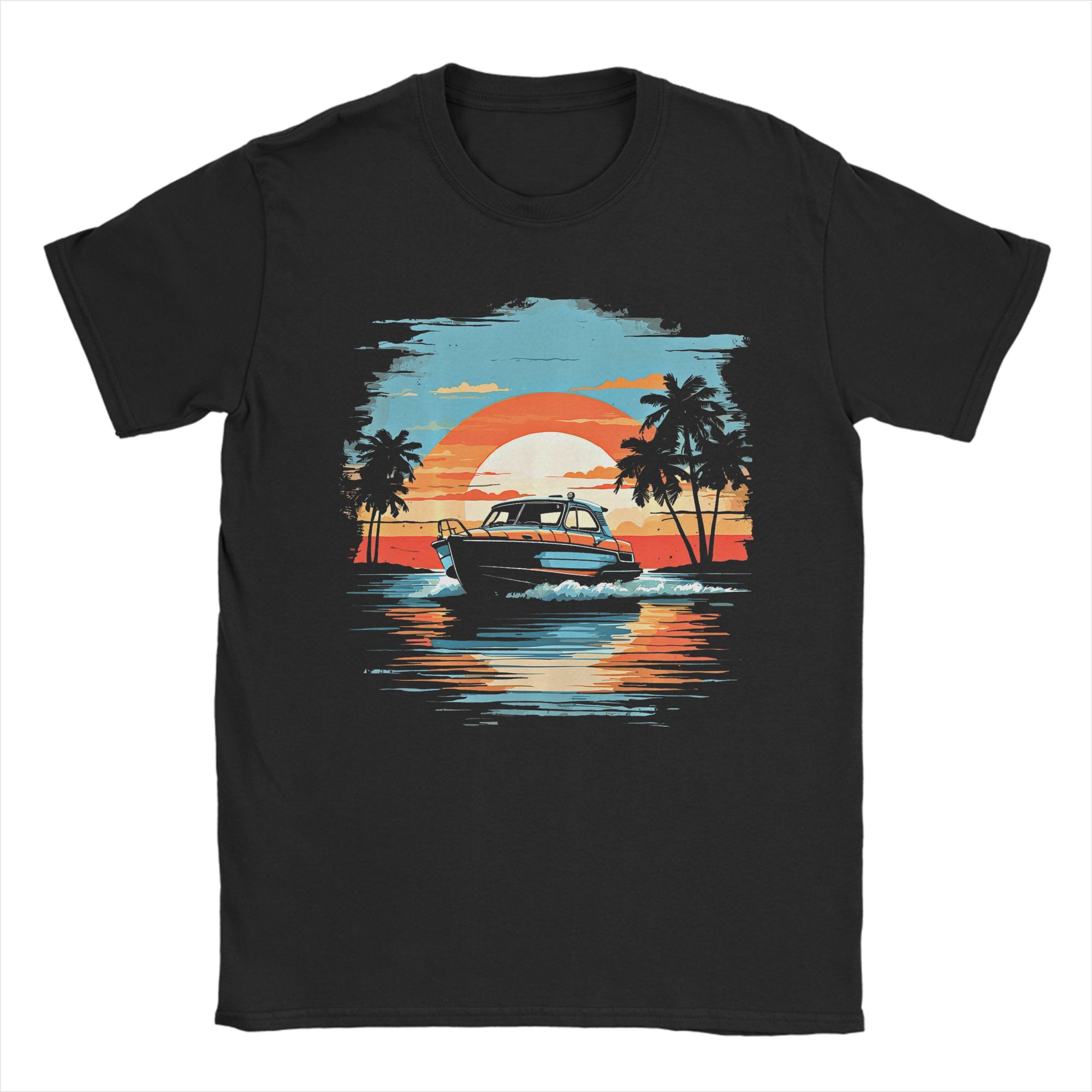 Kaos Pria Motor Boat Yacht Cru - Summer Clothing Ideas Men ulasan dan harga