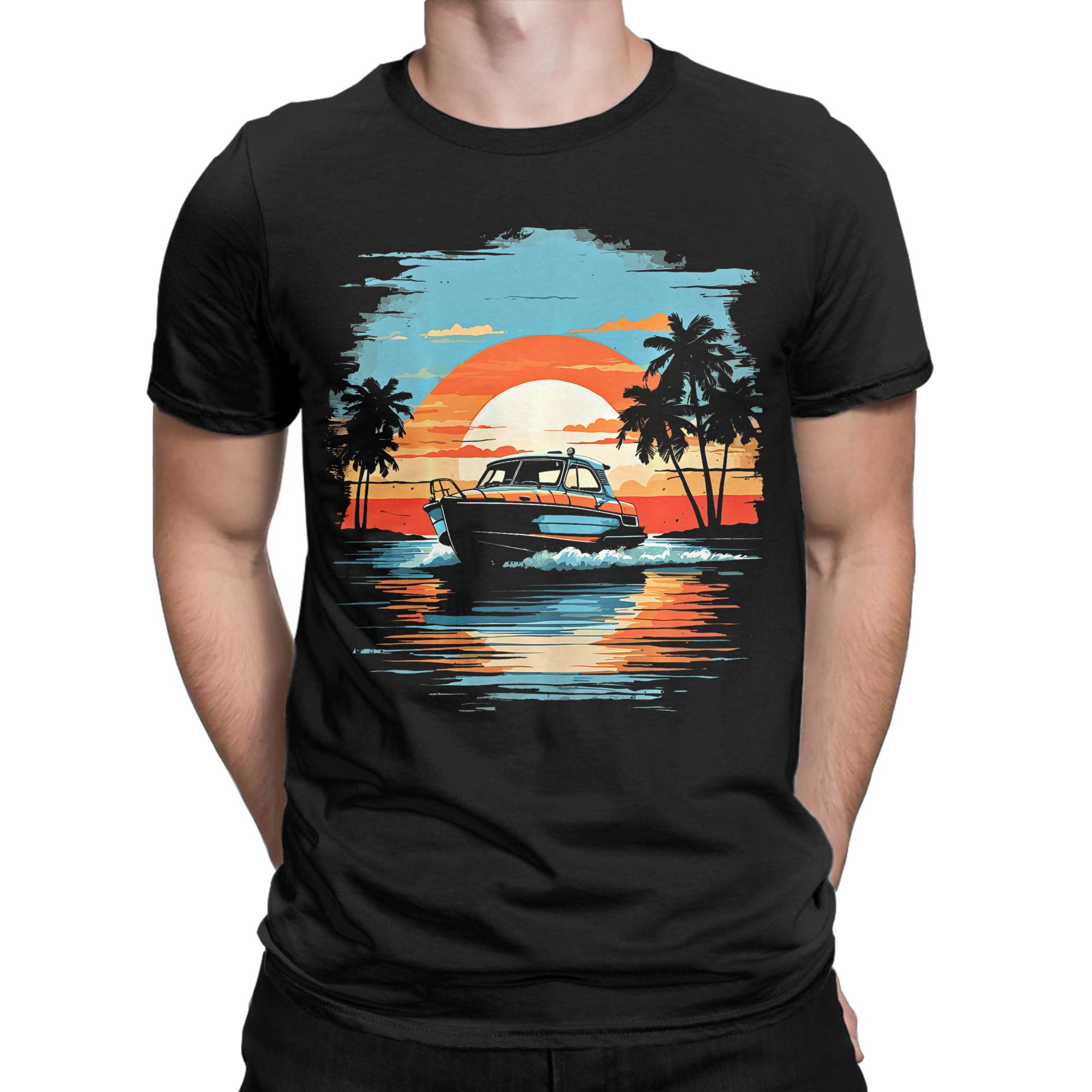 Kaos Pria Motor Boat Yacht Cru - Summer Clothing Ideas Men ulasan dan harga
