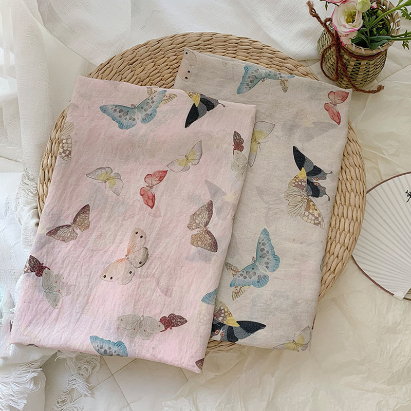 Cetakan Kupu-kupu pada Kain Me - Summer Clothing Fabric ulasan dan harga