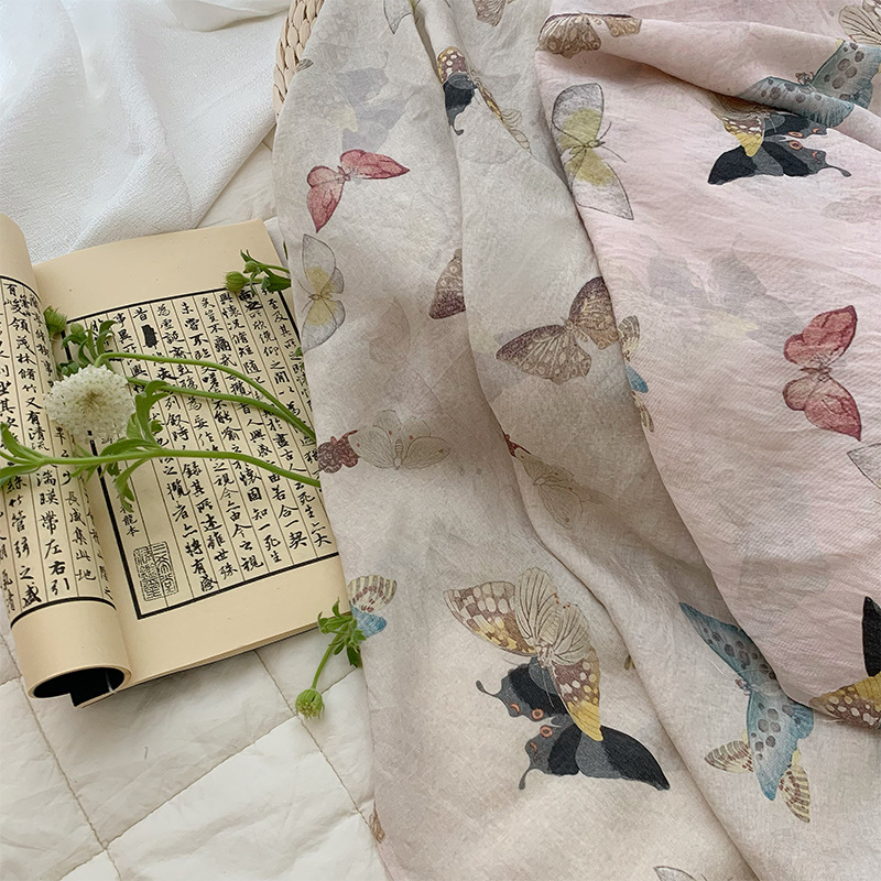 Cetakan Kupu-kupu pada Kain Me - Summer Clothing Fabric ulasan dan harga