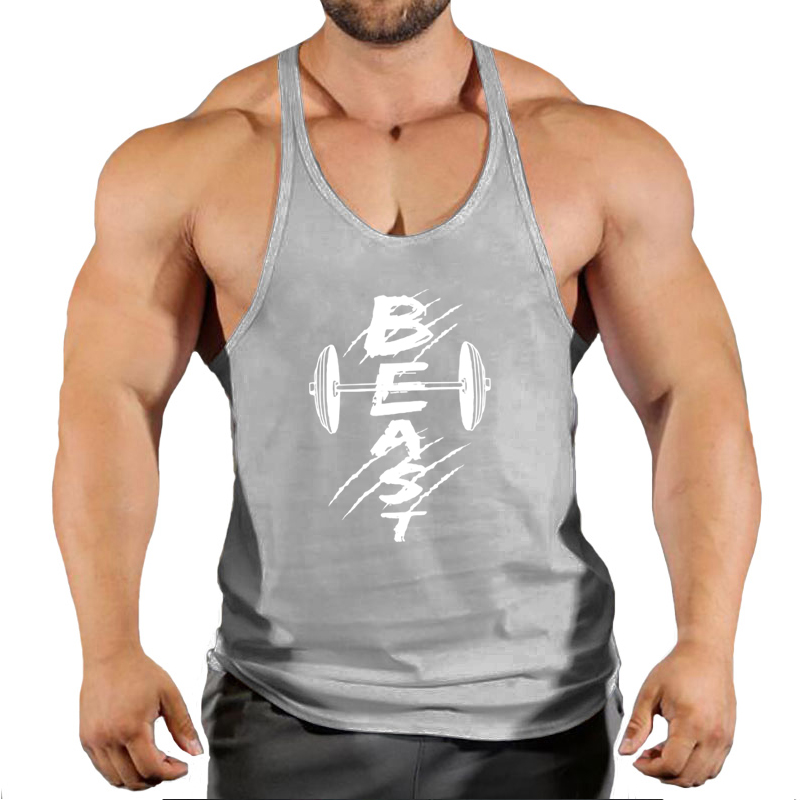 Tank Top kebugaran bermerek mu - Summer Clothing Brands Men ulasan dan harga